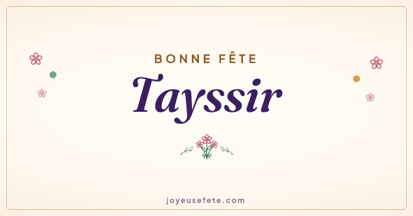 Image « Bonne fête Tayssir » au format large