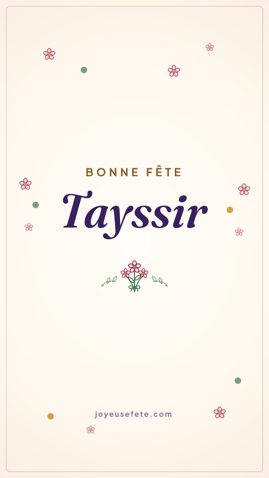 Image « Bonne fête Tayssir » au format story