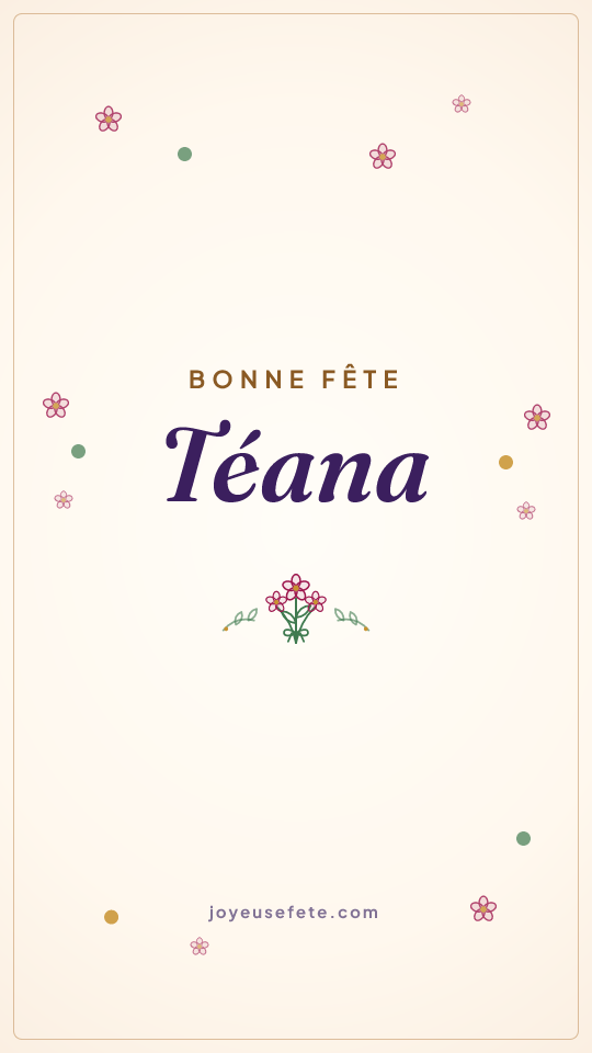 Image « Bonne fête Téana » au format story