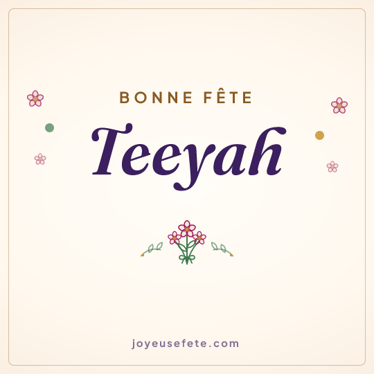Image carrée « Bonne fête Teeyah » pour WhatsApp