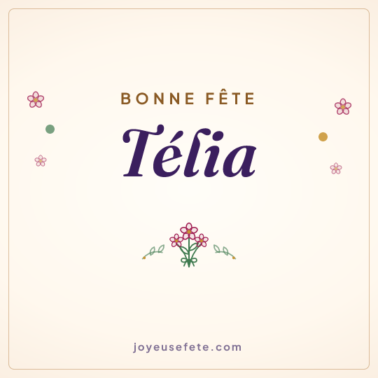 Image carrée « Bonne fête Télia » pour WhatsApp