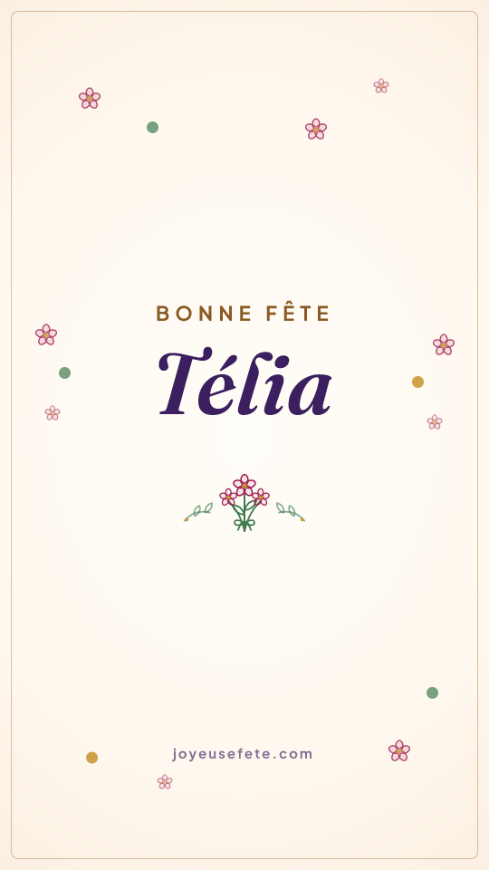 Image « Bonne fête Télia » au format story