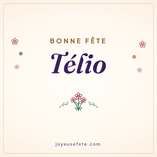Image carrée « Bonne fête Télio » pour WhatsApp