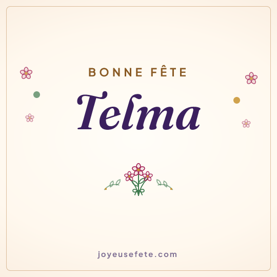 Image carrée « Bonne fête Telma » pour WhatsApp