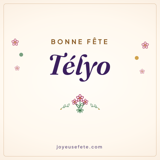 Image carrée « Bonne fête Télyo » pour WhatsApp