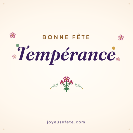 Image carrée « Bonne fête Tempérance » pour WhatsApp