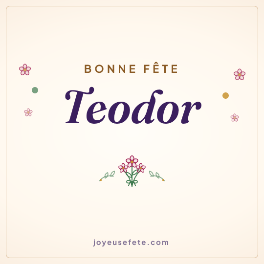 Image carrée « Bonne fête Teodor » pour WhatsApp