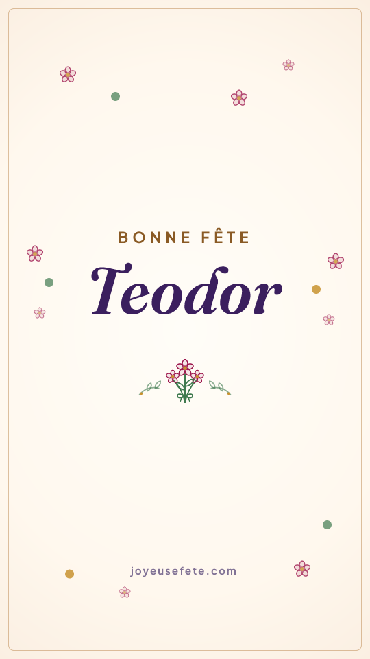 Image « Bonne fête Teodor » au format story
