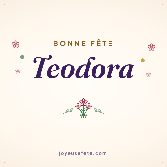 Image carrée « Bonne fête Teodora » pour WhatsApp