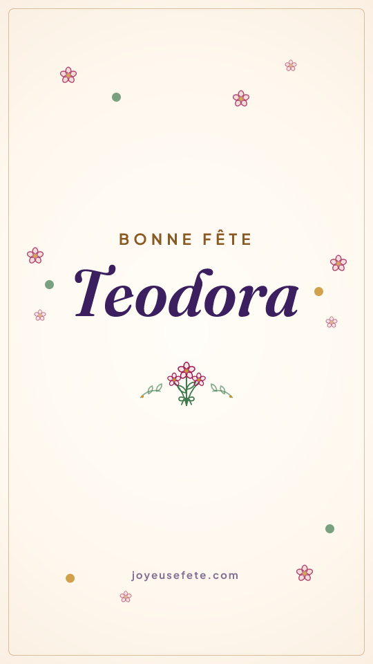 Image « Bonne fête Teodora » au format story