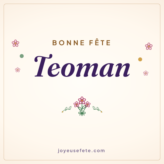 Image carrée « Bonne fête Teoman » pour WhatsApp