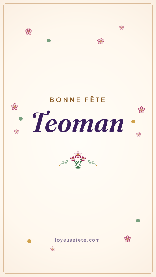 Image « Bonne fête Teoman » au format story