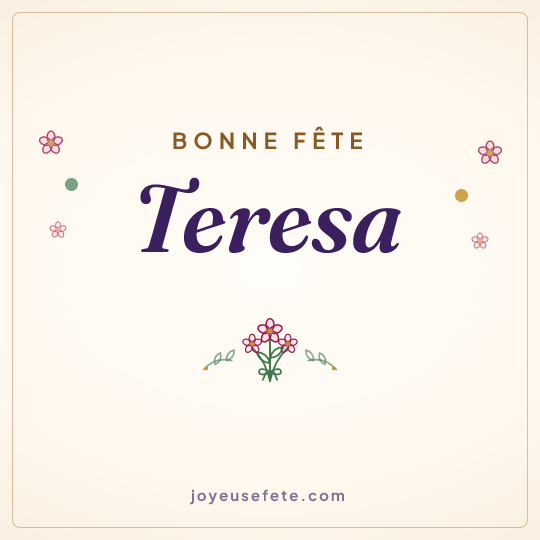 Image carrée « Bonne fête Teresa » pour WhatsApp