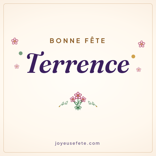 Image carrée « Bonne fête Terrence » pour WhatsApp