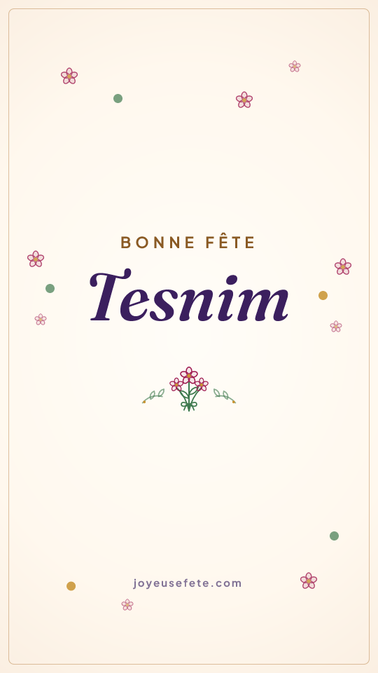 Image « Bonne fête Tesnim » au format story