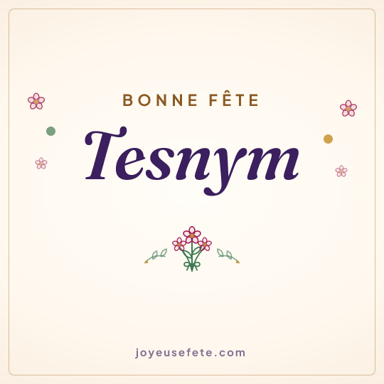 Image carrée « Bonne fête Tesnym » pour WhatsApp