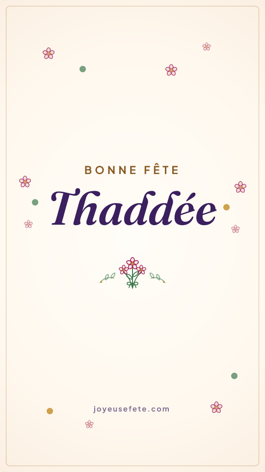 Image « Bonne fête Thaddée » au format story