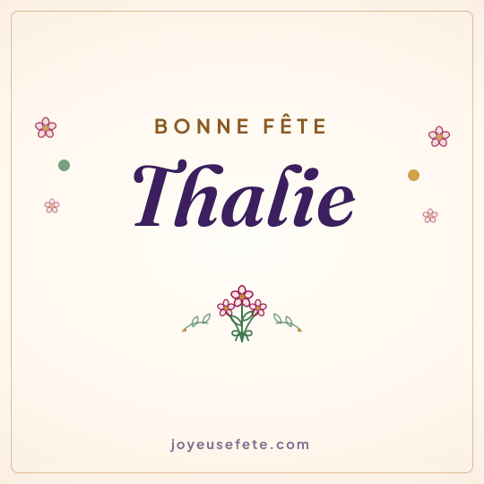 Image carrée « Bonne fête Thalie » pour WhatsApp
