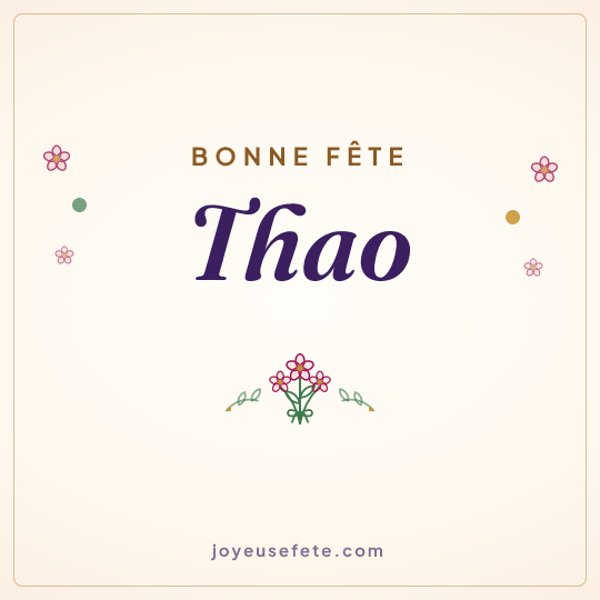 Image carrée « Bonne fête Thao » pour WhatsApp