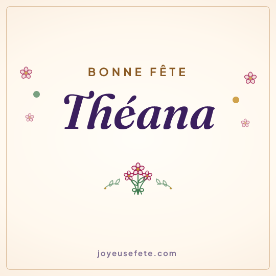 Image carrée « Bonne fête Théana » pour WhatsApp