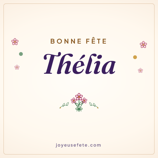 Image carrée « Bonne fête Thélia » pour WhatsApp