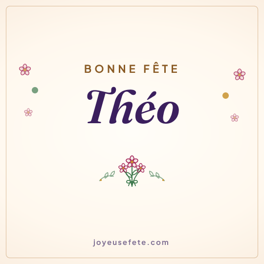 Image carrée « Bonne fête Théo » pour WhatsApp