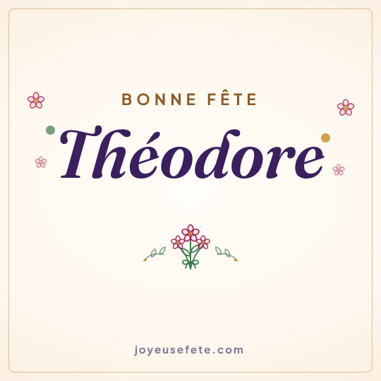 Image carrée « Bonne fête Théodore » pour WhatsApp
