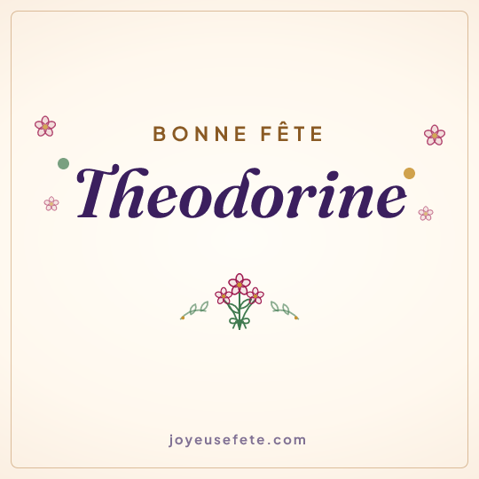 Image carrée « Bonne fête Theodorine » pour WhatsApp