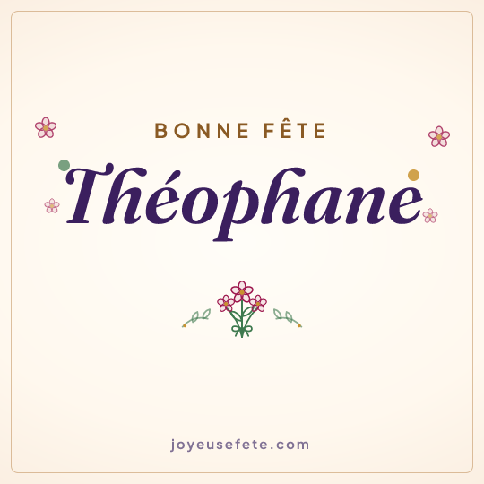 Image carrée « Bonne fête Théophane » pour WhatsApp