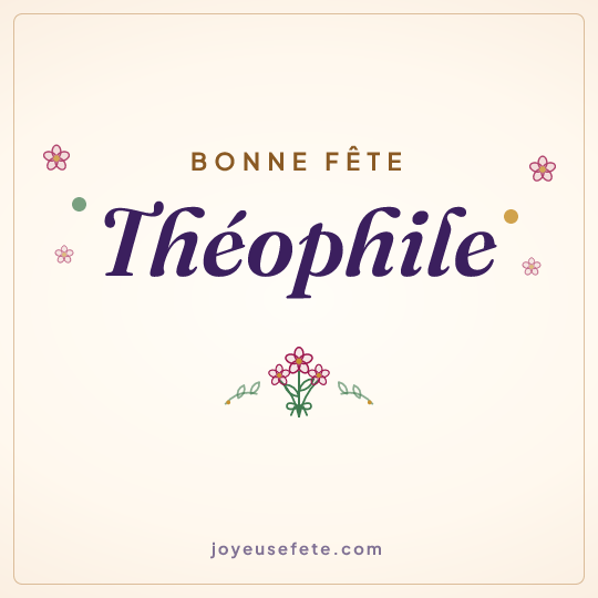 Image carrée « Bonne fête Théophile » pour WhatsApp