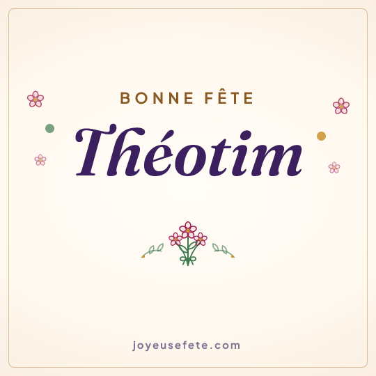 Image carrée « Bonne fête Théotim » pour WhatsApp