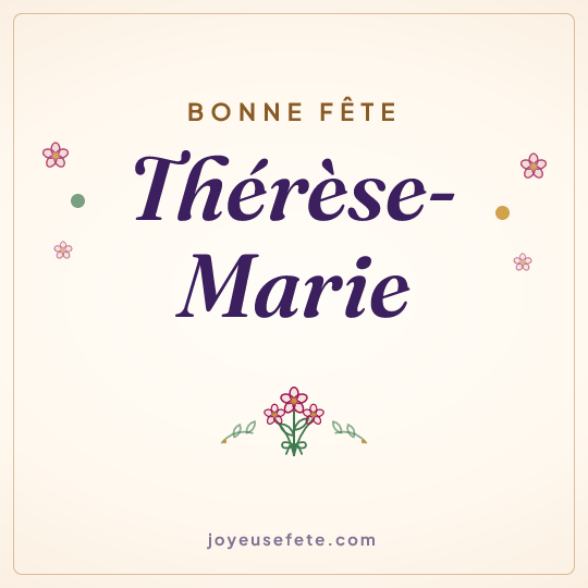 Image carrée « Bonne fête Thérèse-Marie » pour WhatsApp