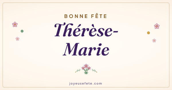 Image « Bonne fête Thérèse-Marie » au format large