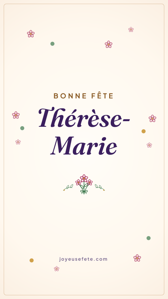 Image « Bonne fête Thérèse-Marie » au format story