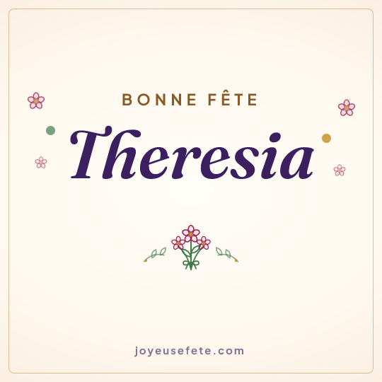 Image carrée « Bonne fête Theresia » pour WhatsApp