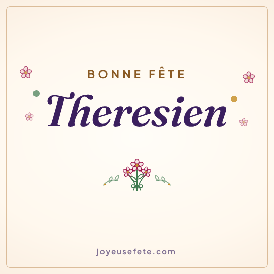 Image carrée « Bonne fête Theresien » pour WhatsApp