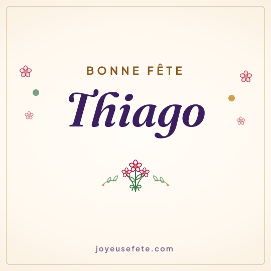 Image carrée « Bonne fête Thiago » pour WhatsApp