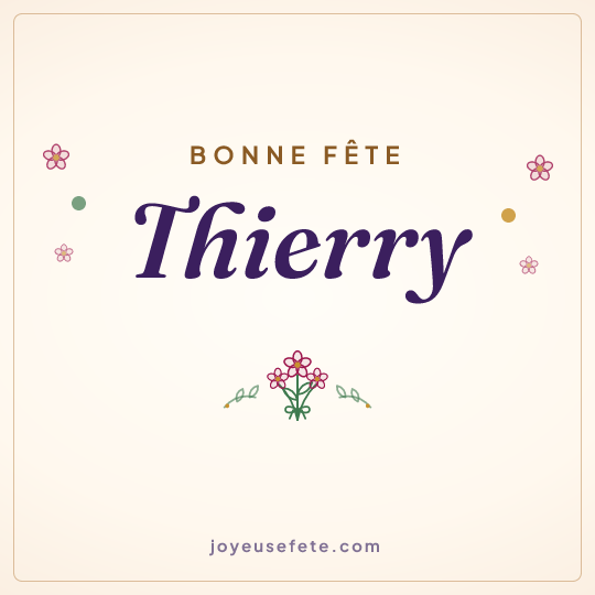 Image carrée « Bonne fête Thierry » pour WhatsApp