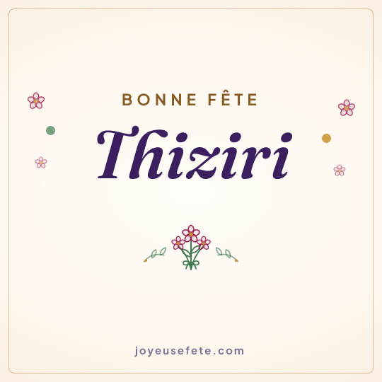 Image carrée « Bonne fête Thiziri » pour WhatsApp