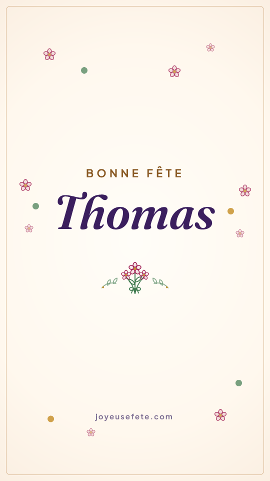 Image « Bonne fête Thomas » au format story