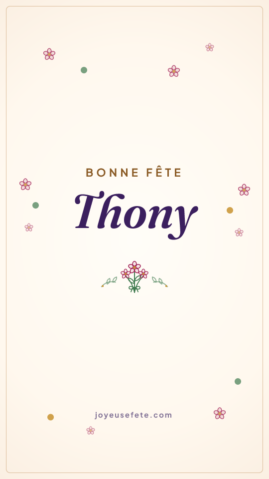 Image « Bonne fête Thony » au format story