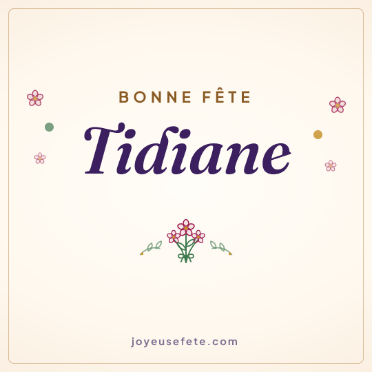 Image carrée « Bonne fête Tidiane » pour WhatsApp