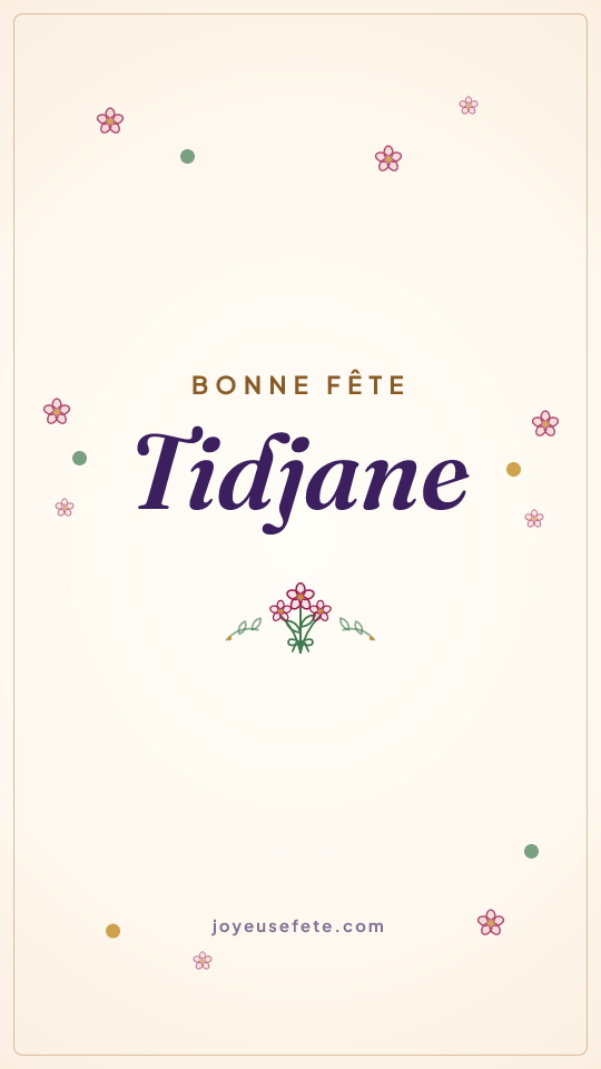 Image « Bonne fête Tidjane » au format story
