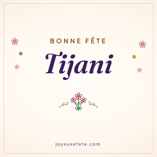 Image carrée « Bonne fête Tijani » pour WhatsApp