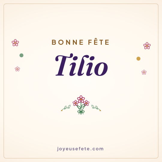 Image carrée « Bonne fête Tilio » pour WhatsApp