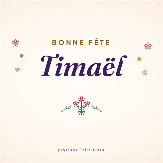 Image carrée « Bonne fête Timaël » pour WhatsApp