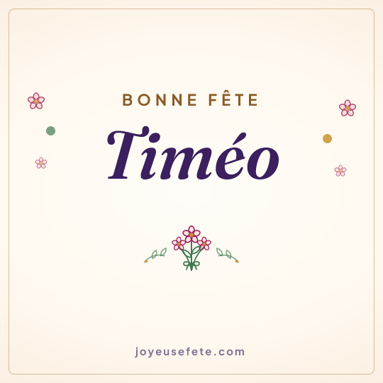 Image carrée « Bonne fête Timéo » pour WhatsApp