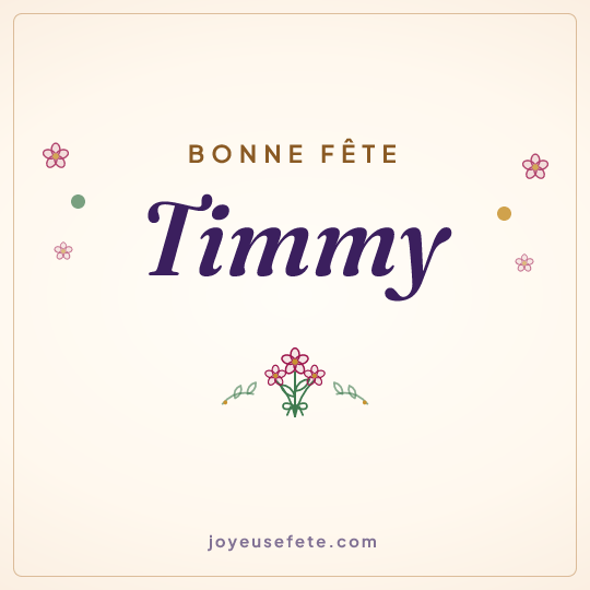 Image carrée « Bonne fête Timmy » pour WhatsApp
