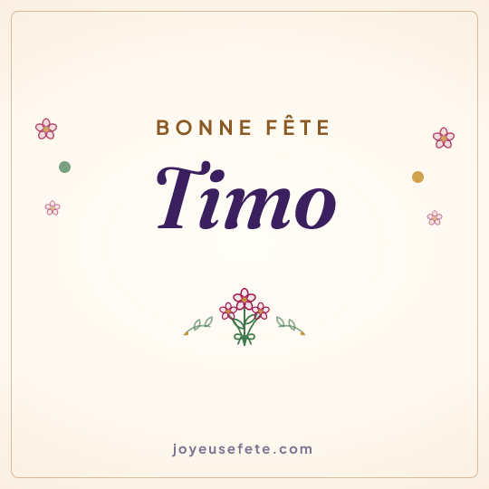 Image carrée « Bonne fête Timo » pour WhatsApp