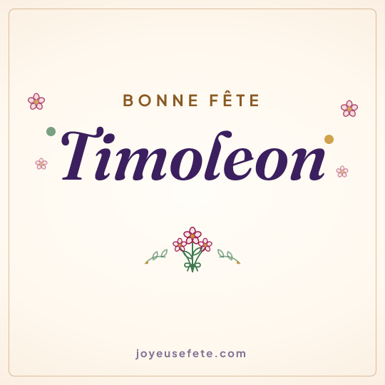 Image carrée « Bonne fête Timoleon » pour WhatsApp